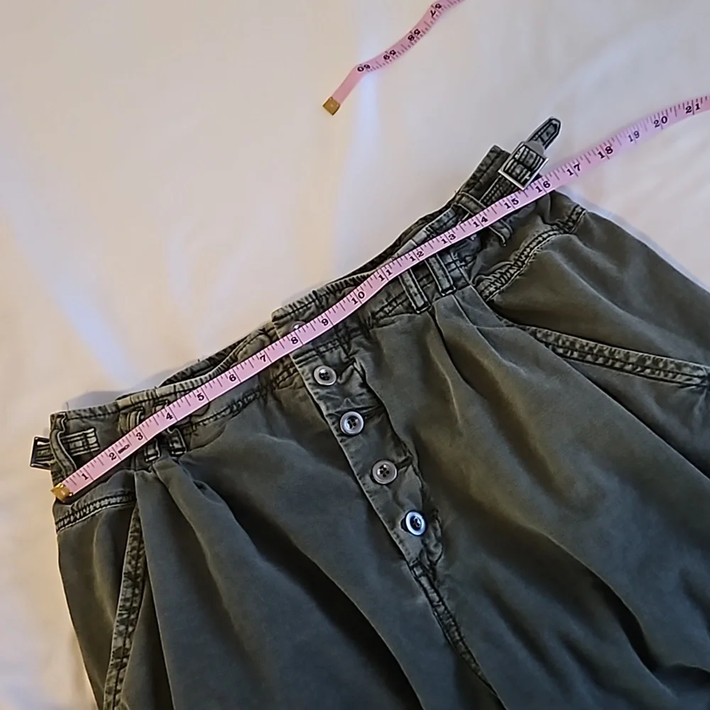 FREE PEOPLE Compass Star Cotton Green Trousers Size 12 - Picture 12 of 13